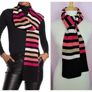 NWT Kate Spade Wide Stripe Print Skinny Scarf